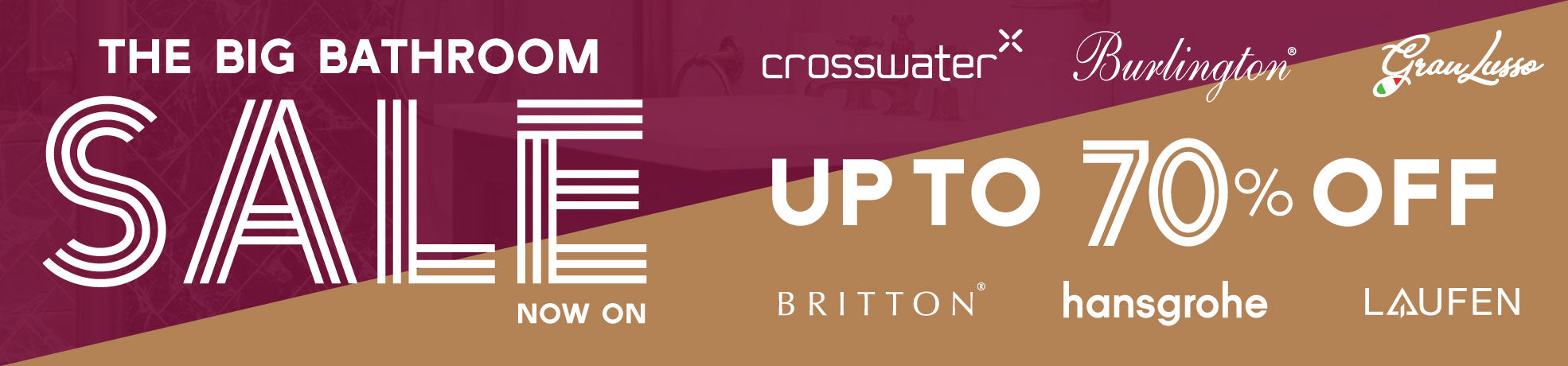 Get up to 70% off in the Big Bathroom sale banner