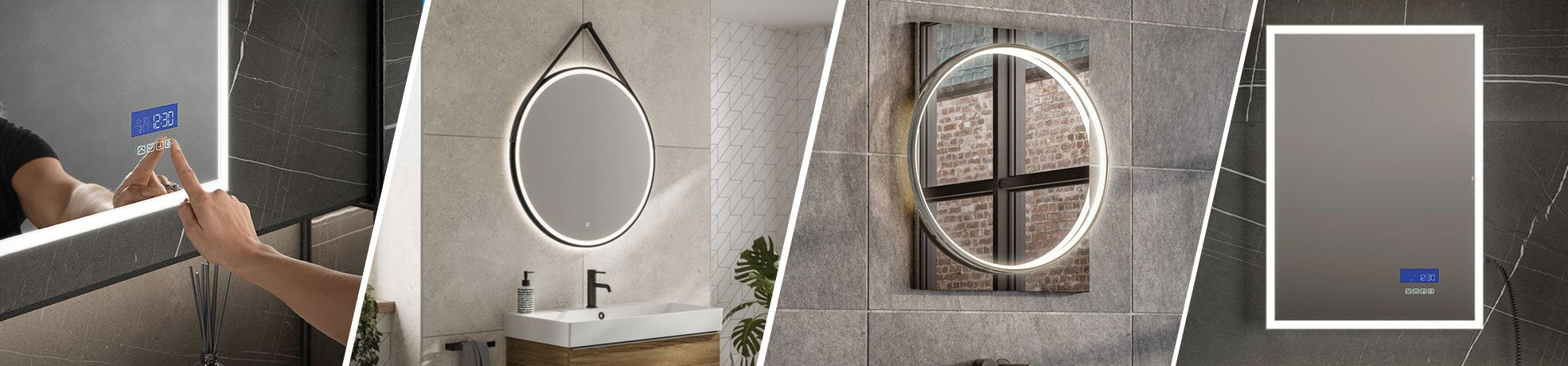 Modern bathroom mirror from LED to heated