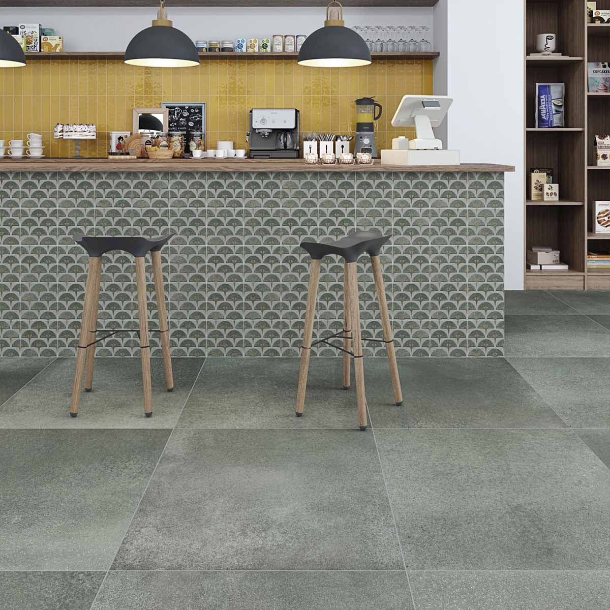 Arcana Cliff Jade Stone Effect Porcelain Tile 80x80cm Matt