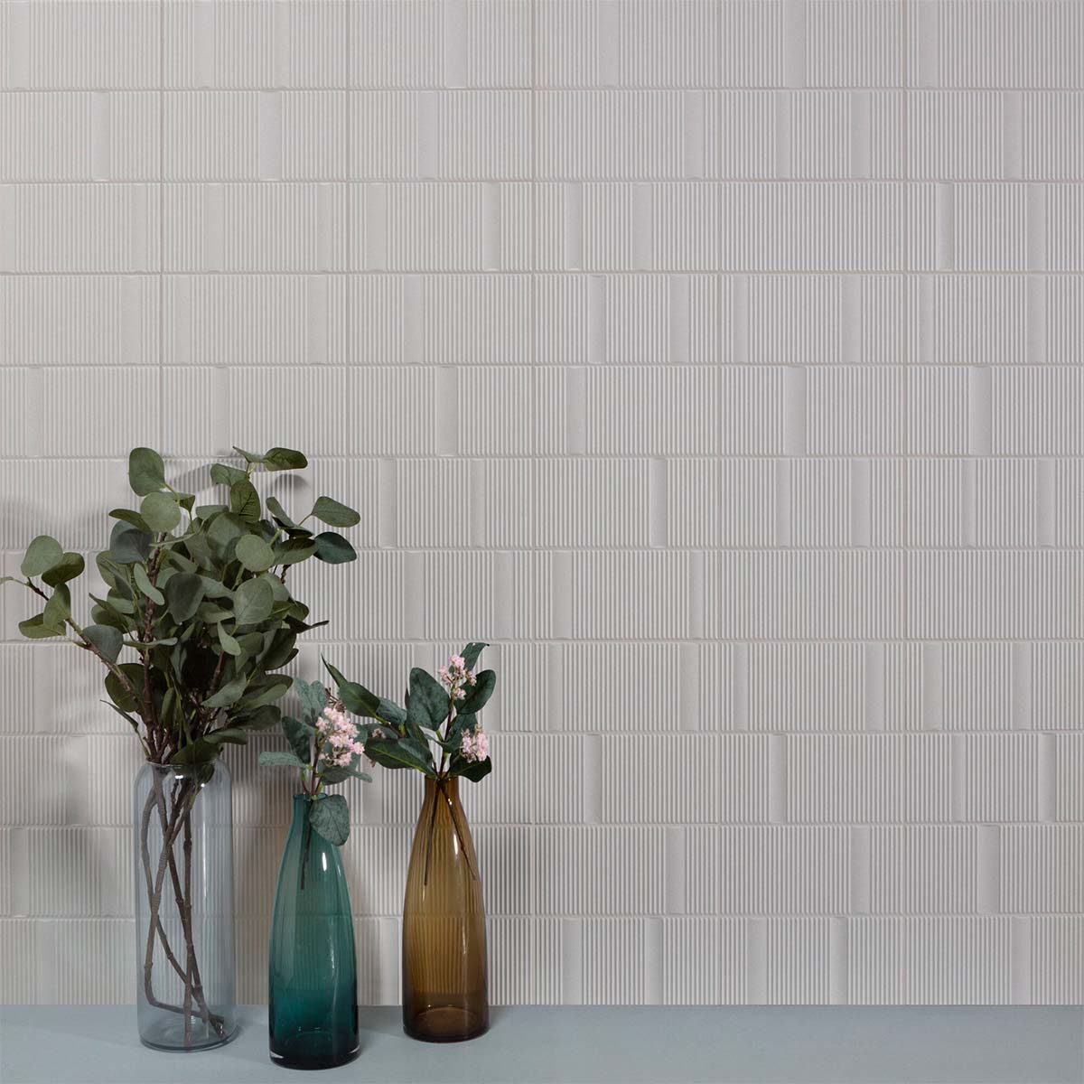 Beat Silver Ceramic Wall Tile 20x40cm Matt