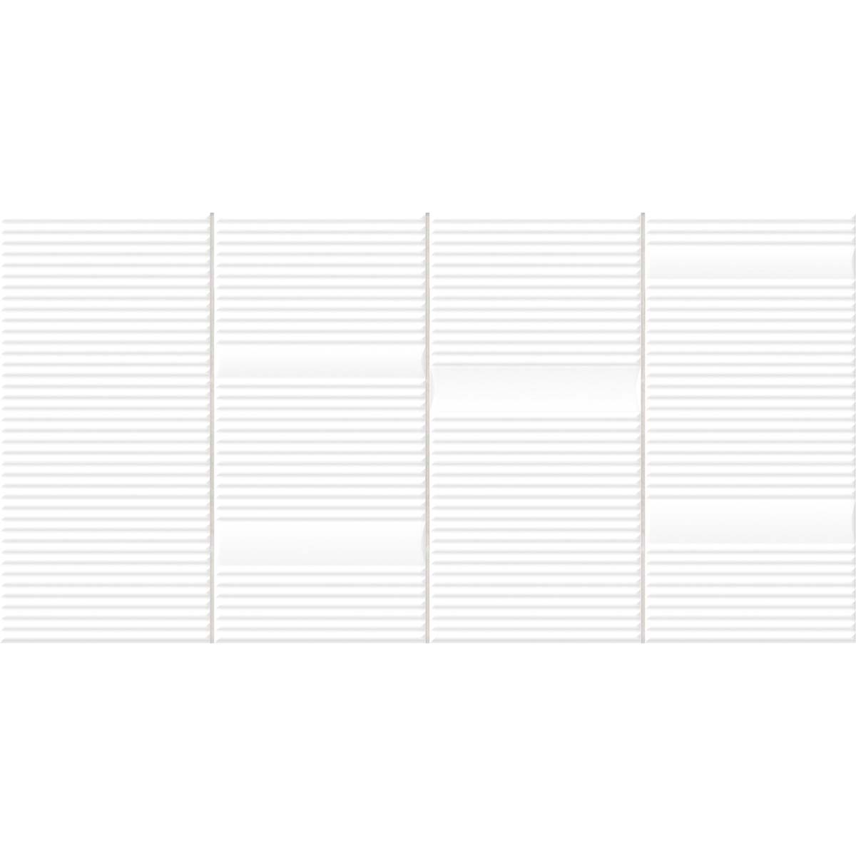 Beat White Wall Tile 20x40cm Matte