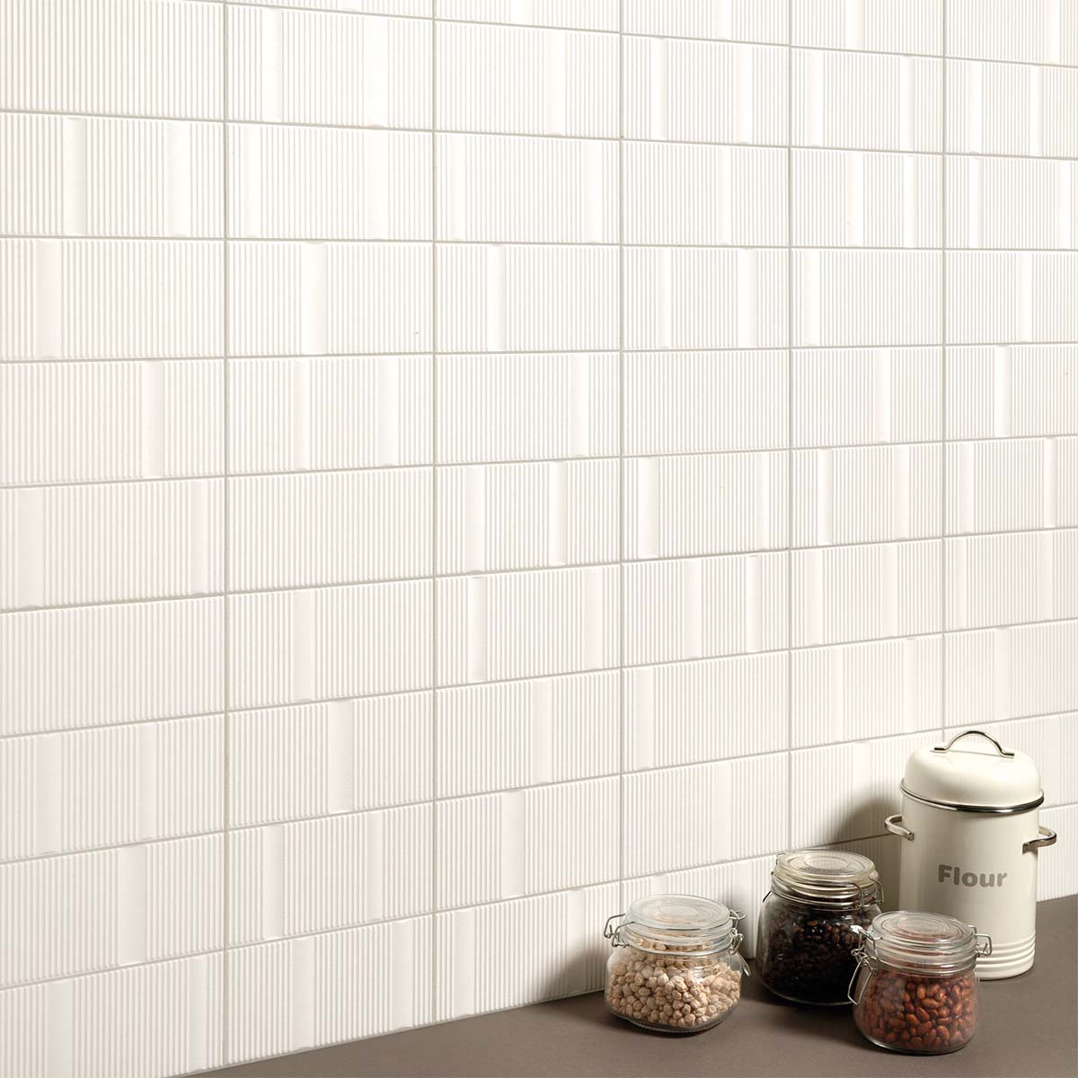Beat White Wall Tile 20x40cm Matte Lifestyle