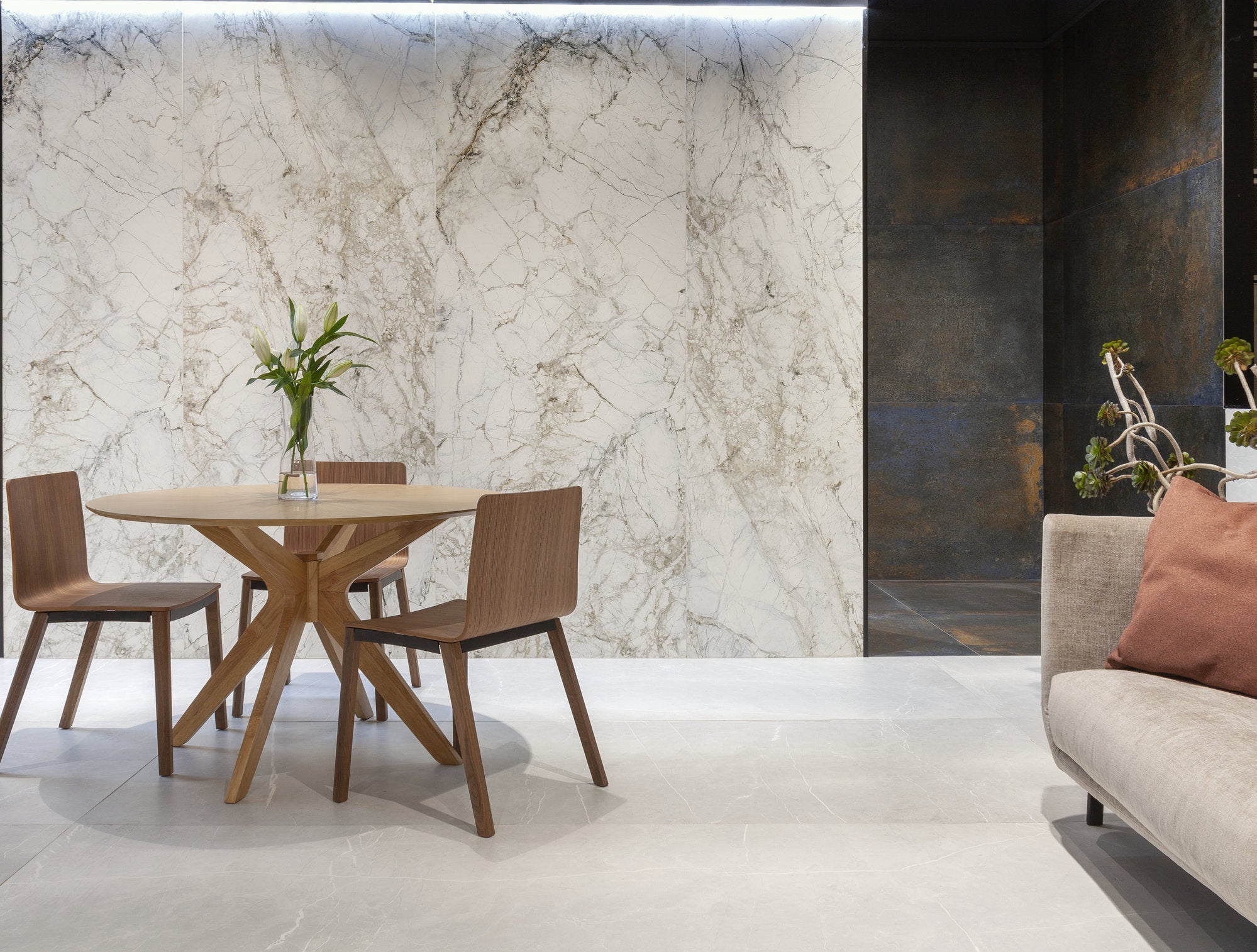 Supreme 4D Shaped Matt White Marble Tile 100 x 100cm
