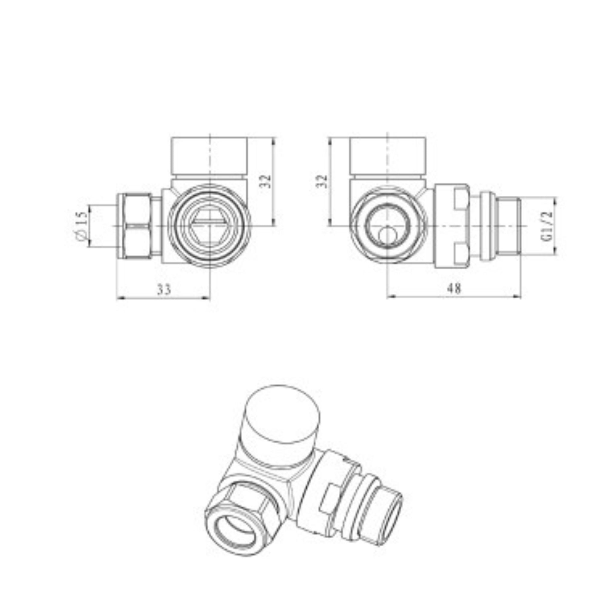 Como Round Brushed Bronze Radiator Valve - Pair