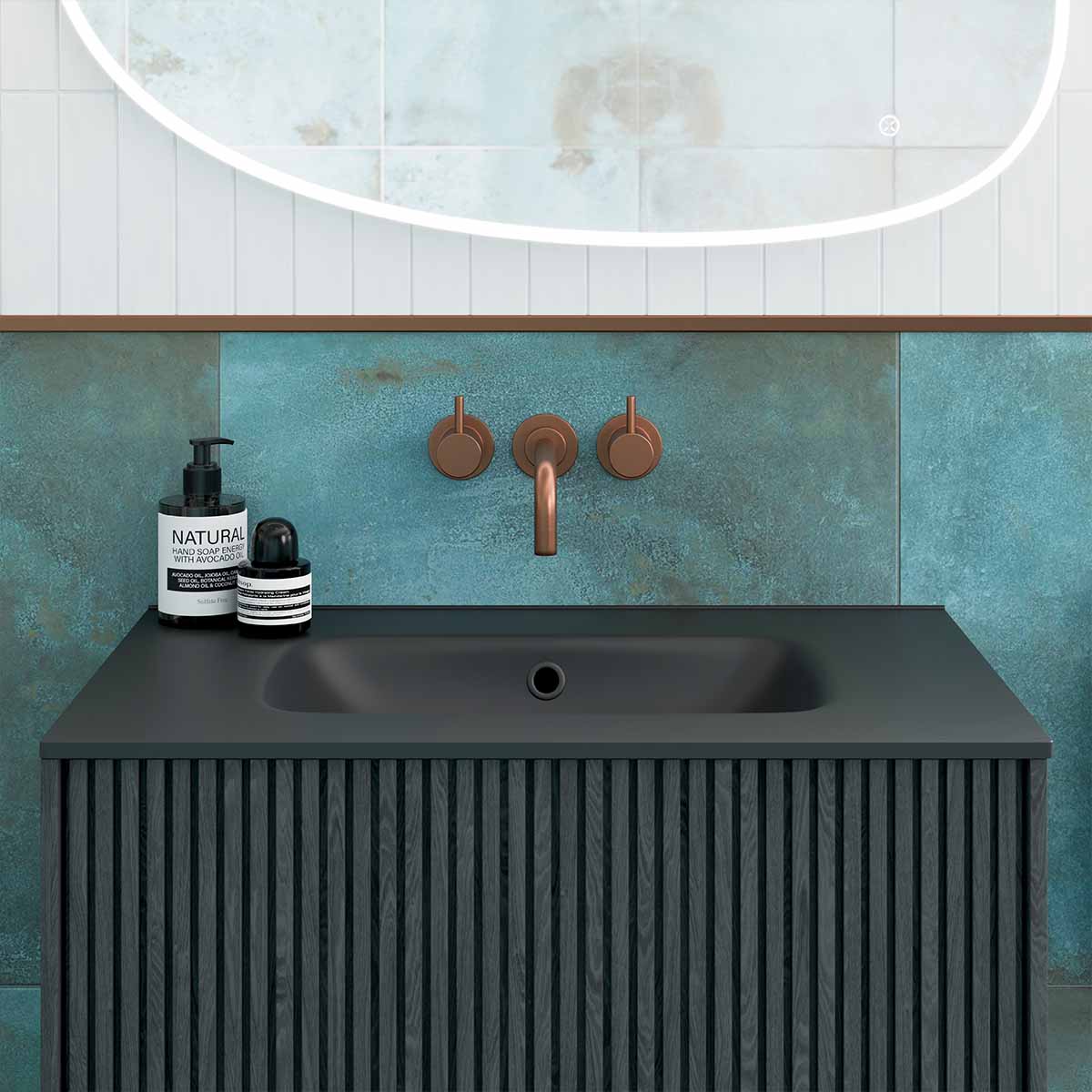 Crosswater MPRO 3 Hole Wall Mounted Basin Mixer Tap Brushed Bronze