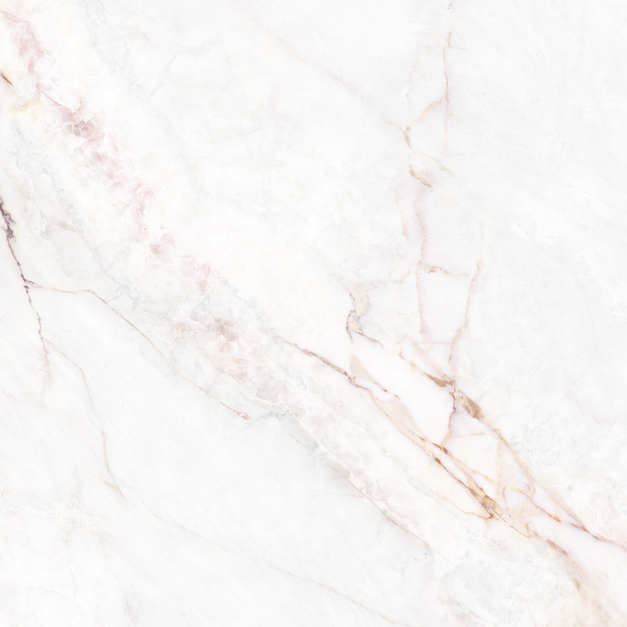 Dahlia White 4D Marble Effect Porcelain Tile 100x100cm Matt