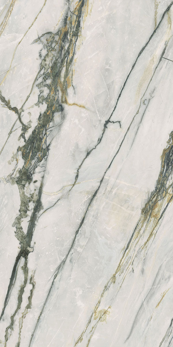 Deluxe Calacatta Green 3D Marble Effect Porcelain Tile 60x120cm