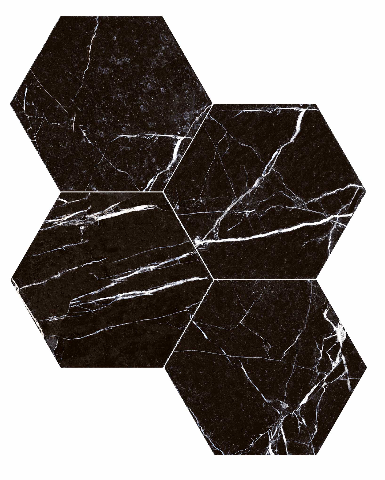 Deluxe Hex Nero Hexagonal Porcelain Tile Matt Feature