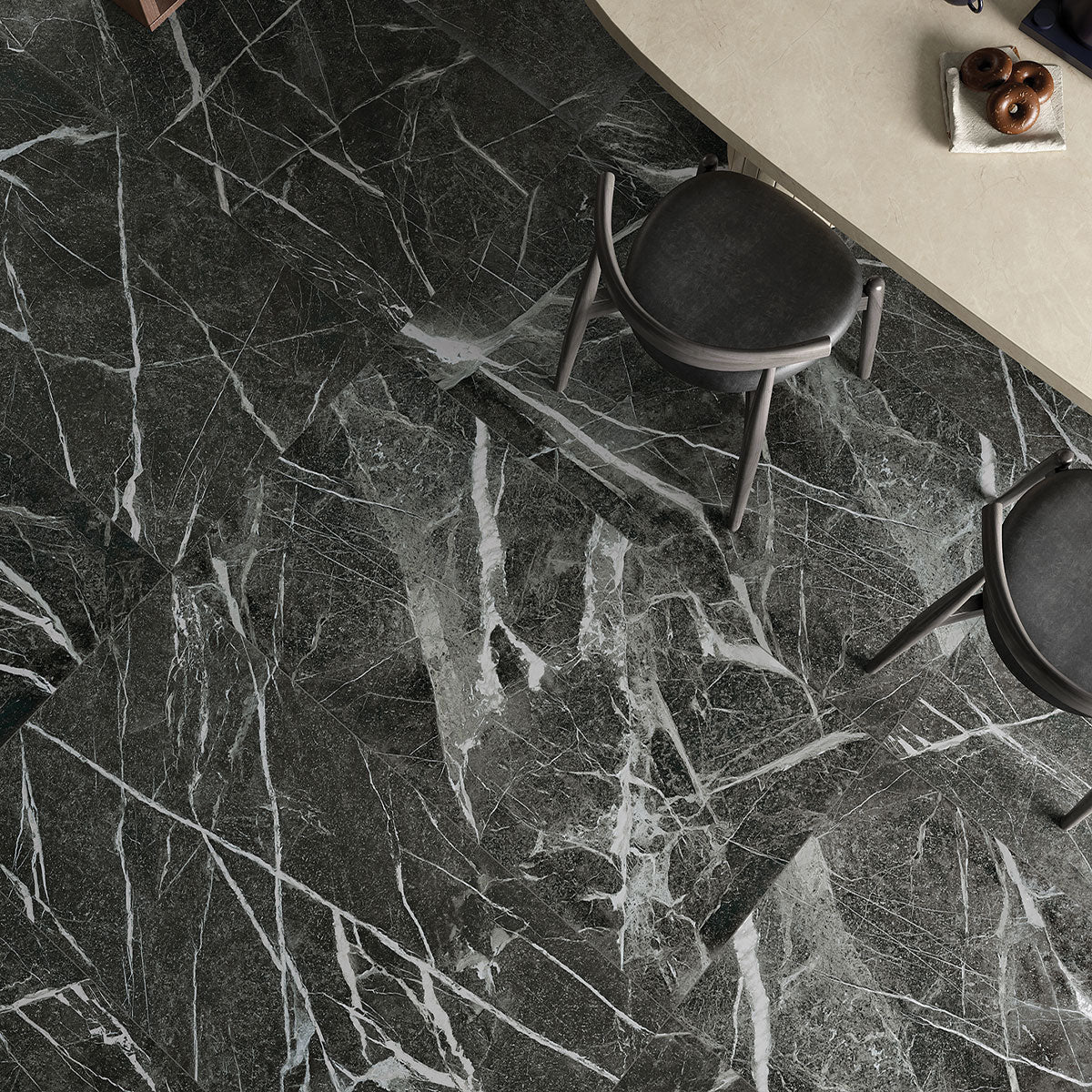 Deluxe Irish Green 3D Marble Effect Porcelain Tile 60x120cm Feature