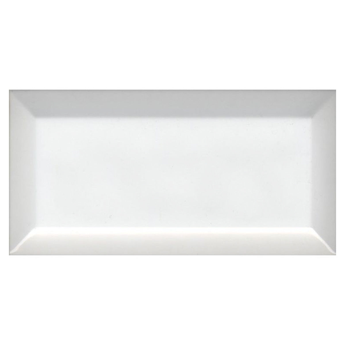 Deluxe Metro White Bevelled Ceramic 15x7.5cm matt