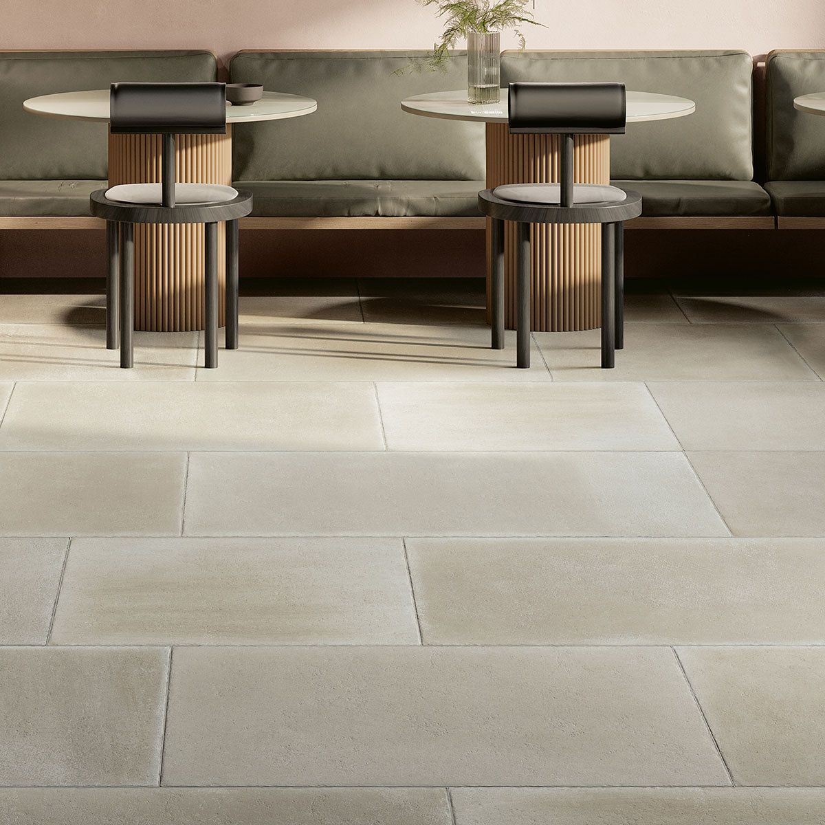 Devon Stone Natural Grey 60.4x90.6cm Stone Effect Porcelain Tile Matt Lifestyle