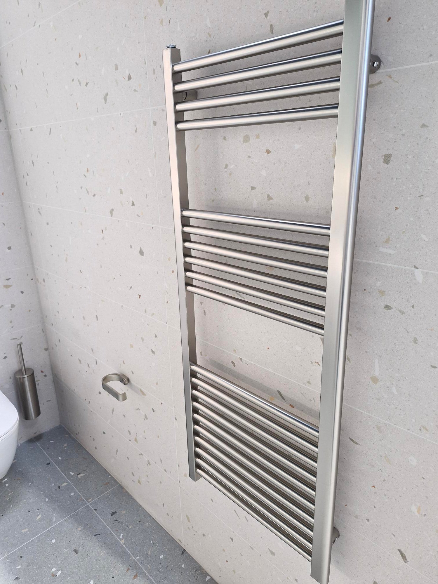 Ebro 1200 Heated Towel Rail - Brushed Nickel