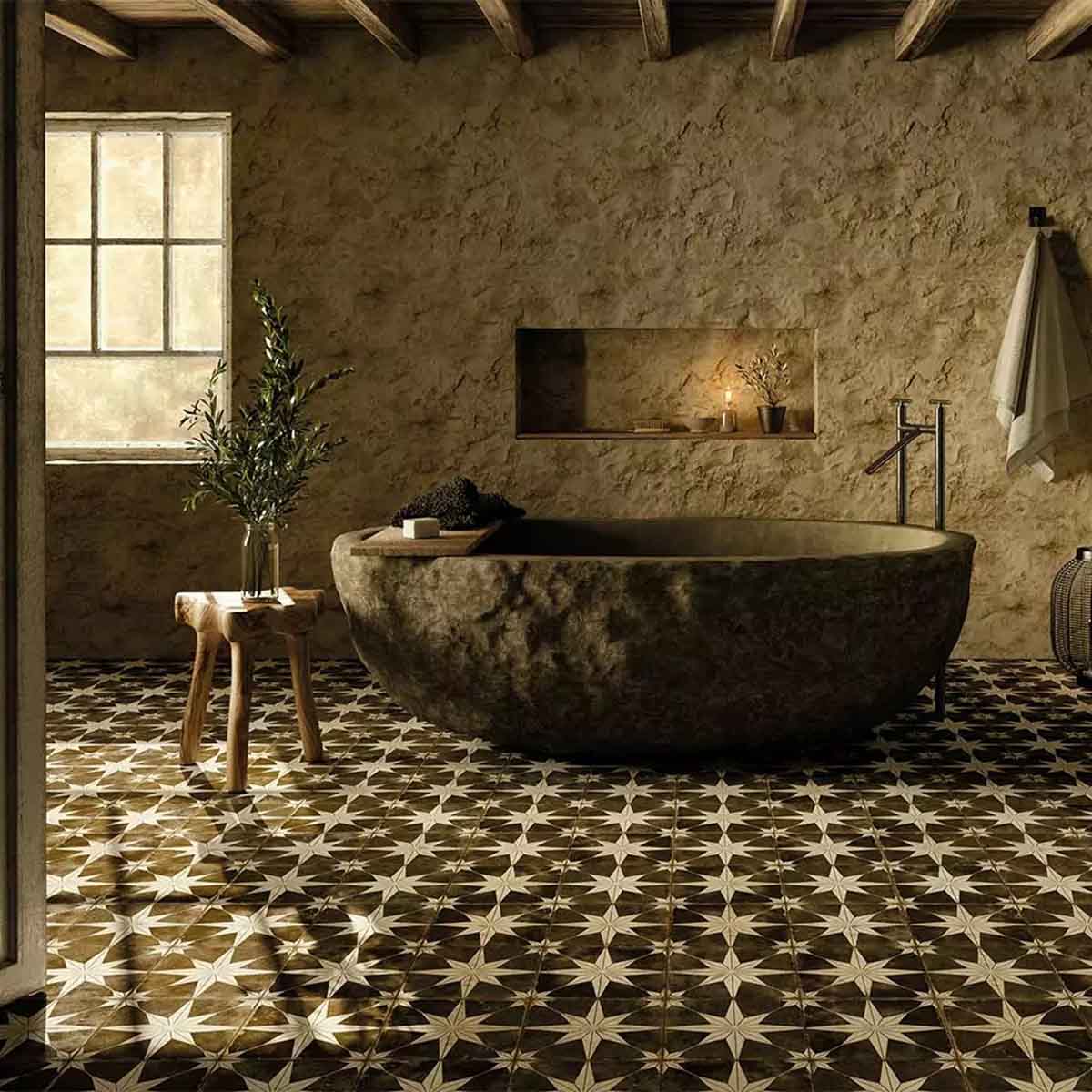 FS Star Night Patterned Porcelain Tile 45x45cm Matt Lifestyle