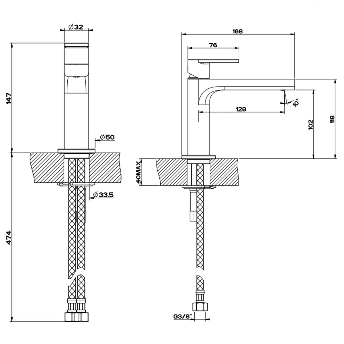 Gessi Via Manzoni Basin Mixer Diagram