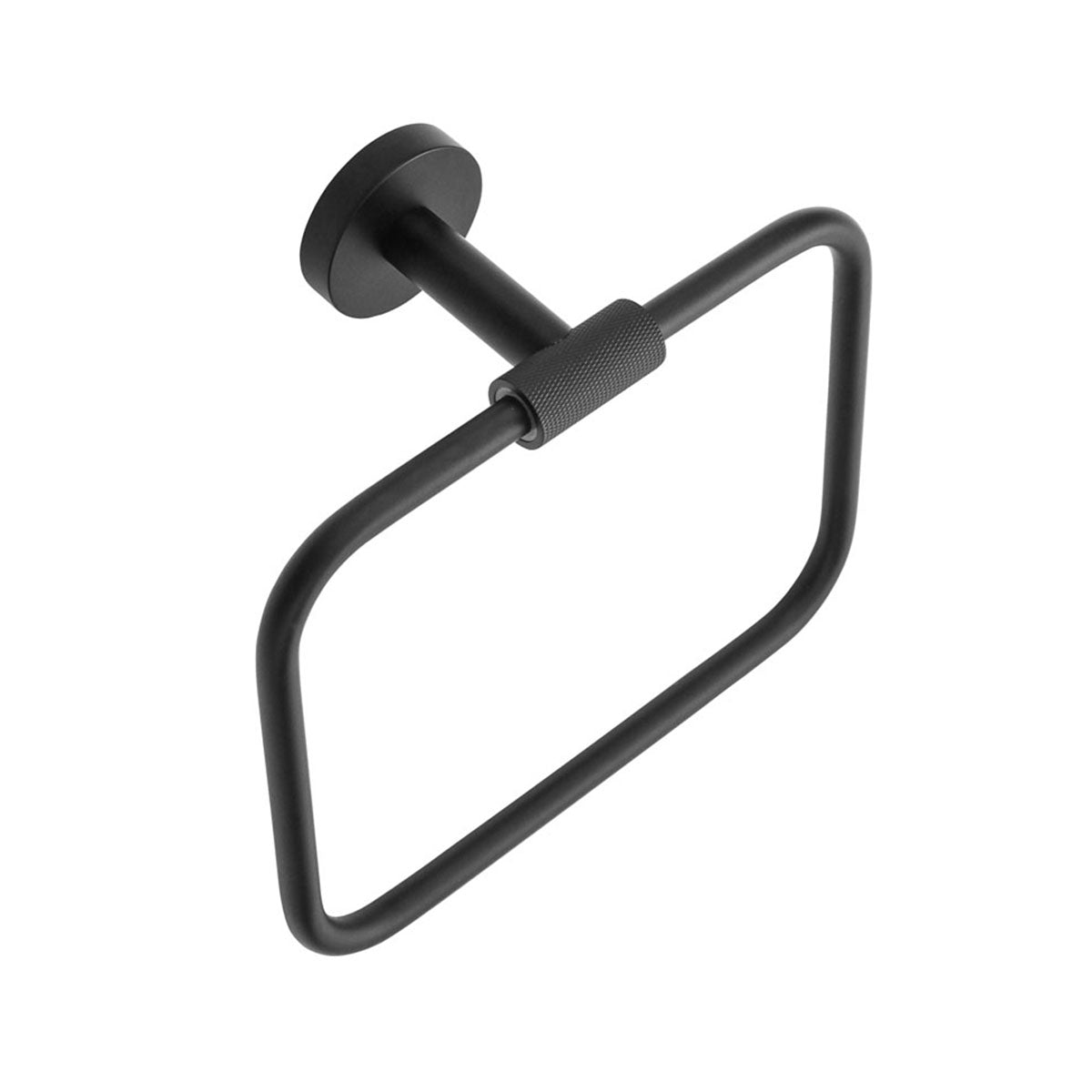 Harbour Knurled Towel Ring Matt Black