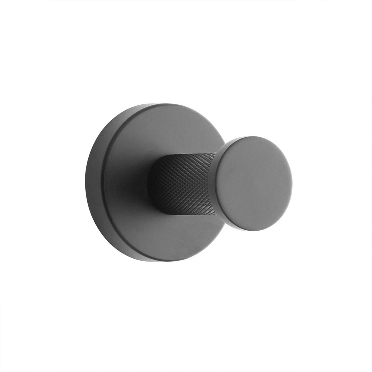Harbour Knurled Towel Robe Hook Matt Black