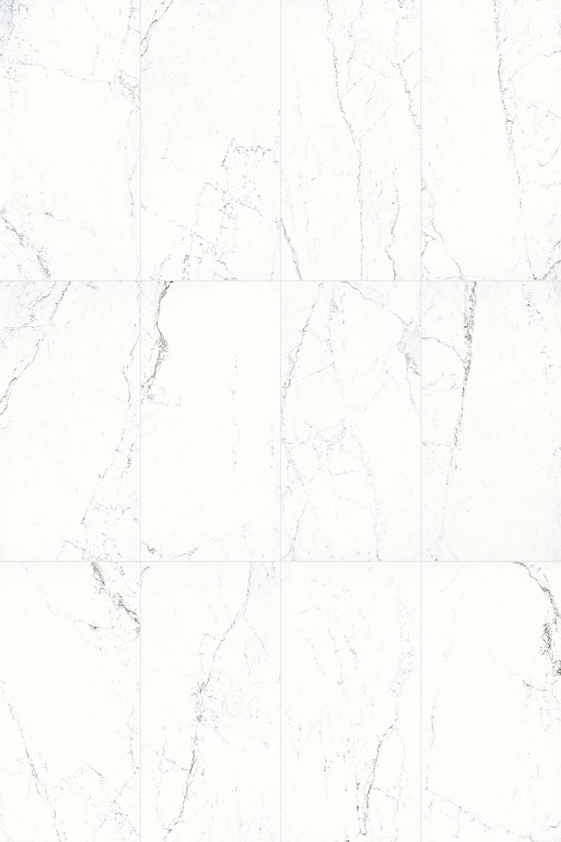 Luxe Antique Avenue White 3D Honed Marble Effect Porcelain Tile 60x120cm Collage