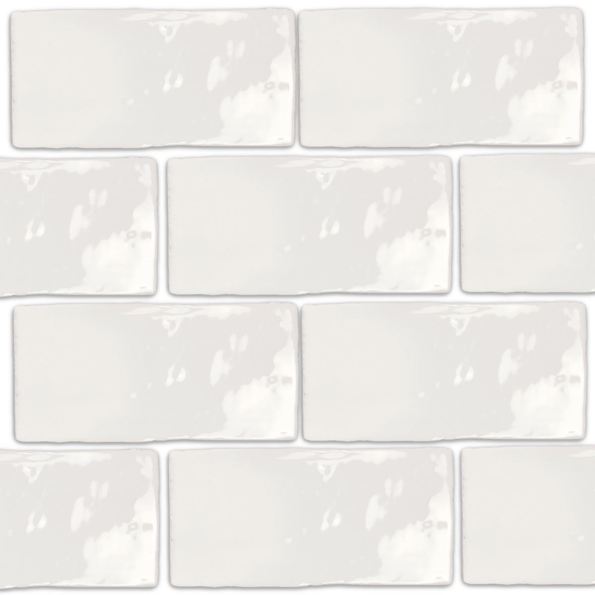 Poitiers White Wall Tile 7.5x15cm Gloss
