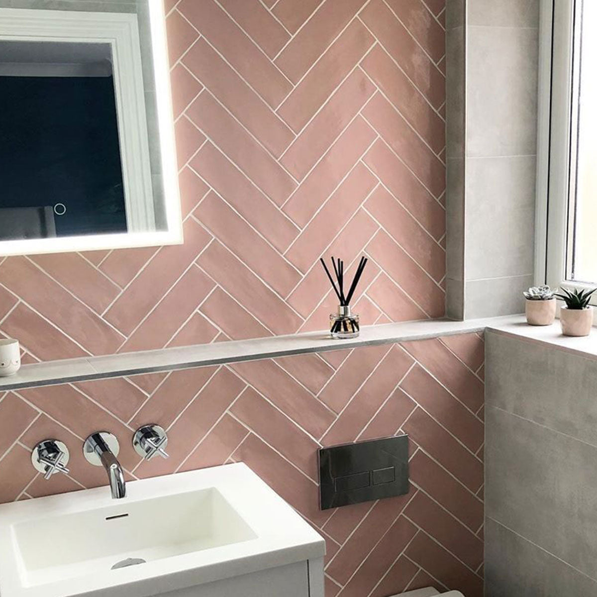 Poitiers Rose Gloss Wall Tile 7.5 x 30cm