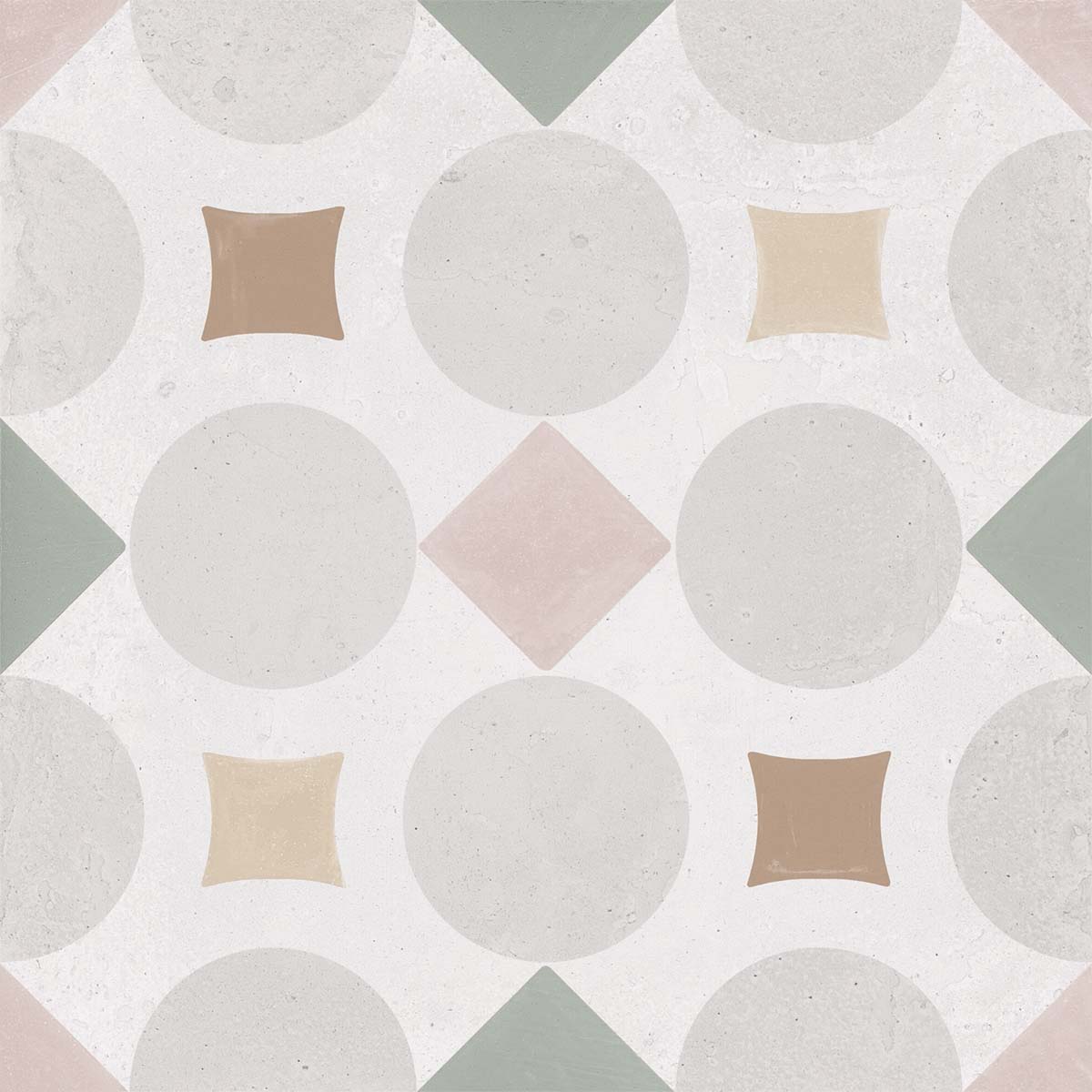 Patterns Pink Geometric Pattern Porcelain Tile 22x22cm Matt