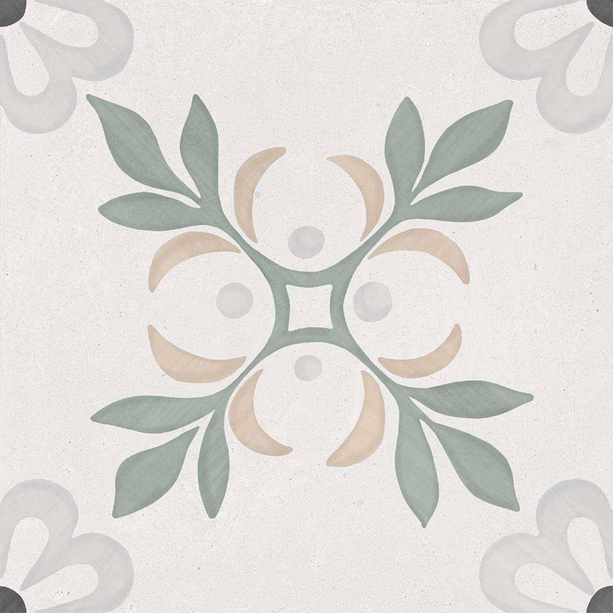 Sirocco Green Garden Pattern Porcelain Tile 22x22cm Matte