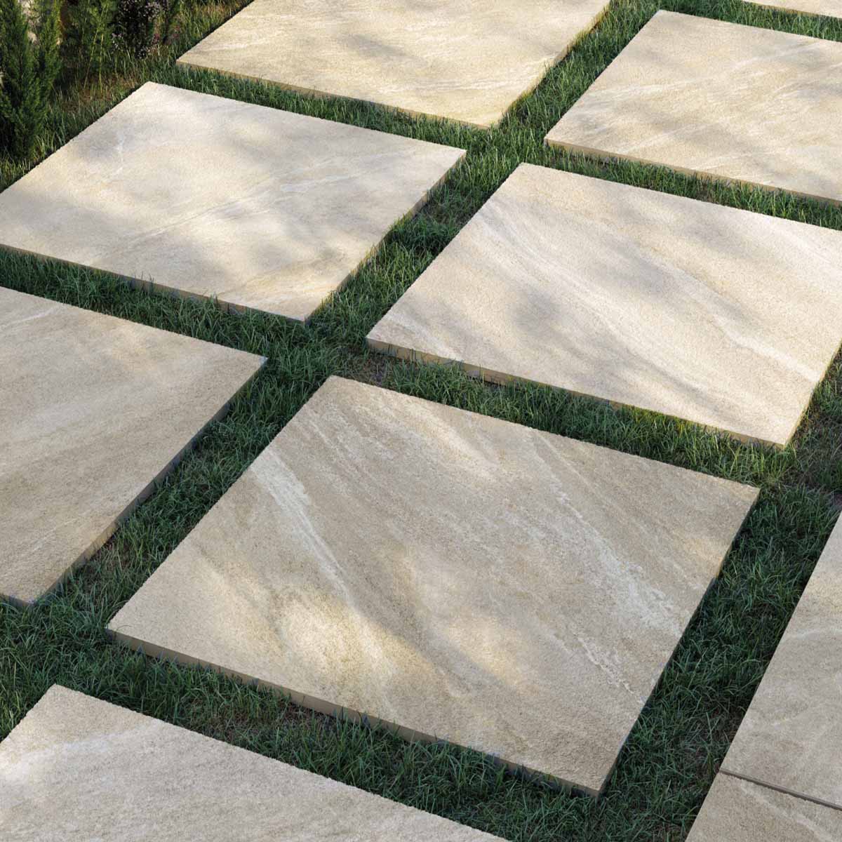 Strond Oat 4D Shaped Stone Effect Porcelain Tile 100x100cm Matt