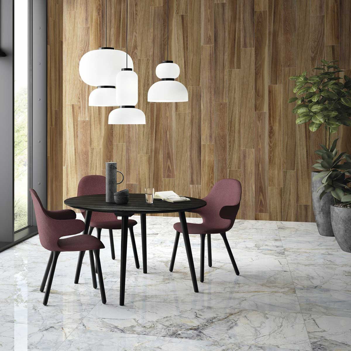 Supreme Marble Effect Porcelain Tile Polished 60x120cm Feature
