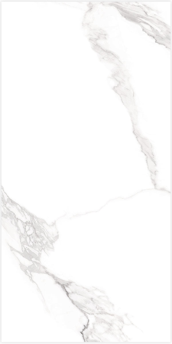 Torano Bianco Marble Effect Porcelain Tile Natural Matt 60x120cm Pattern