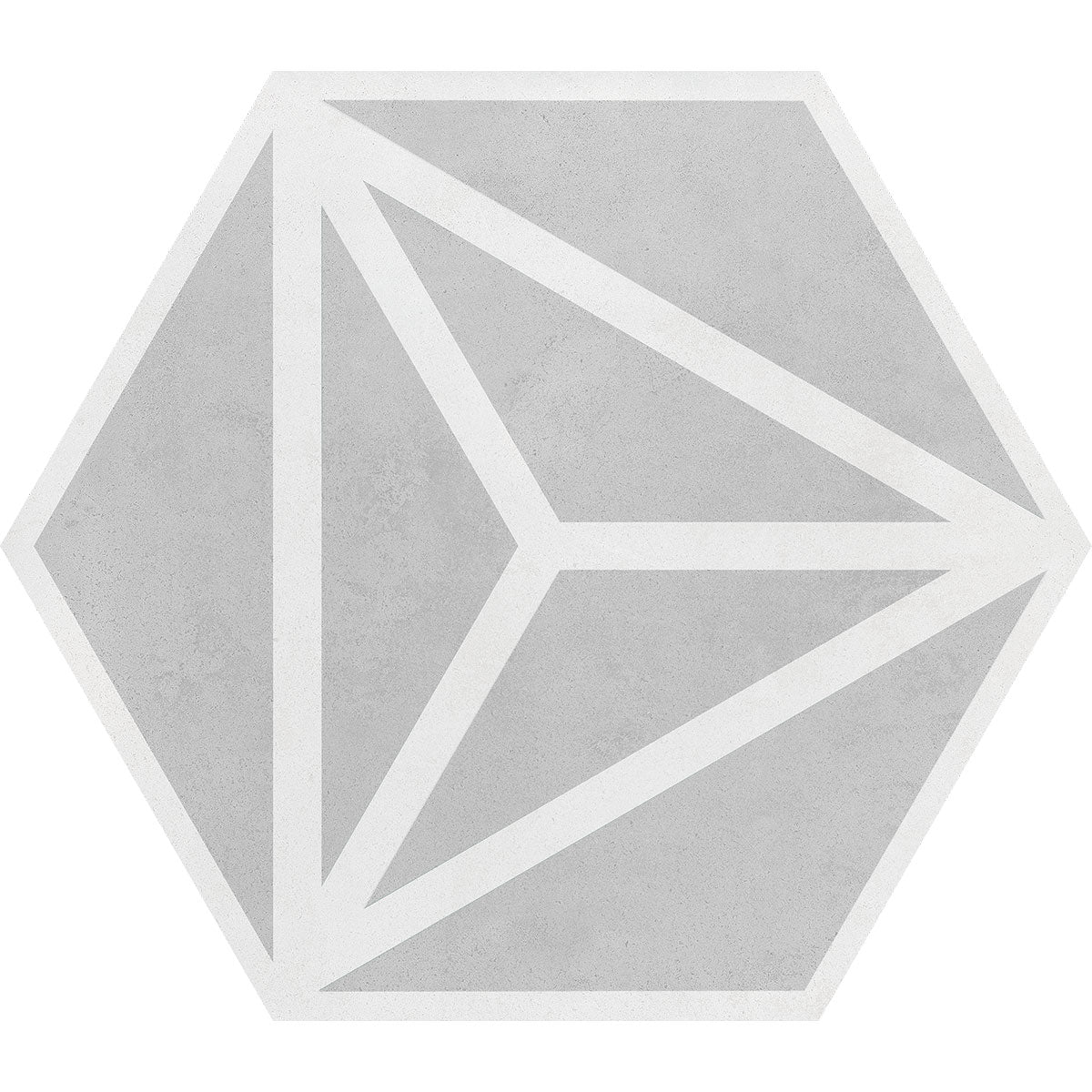 Varadero Hexagonal Porcelain Tile Matt Grey Pattern 3