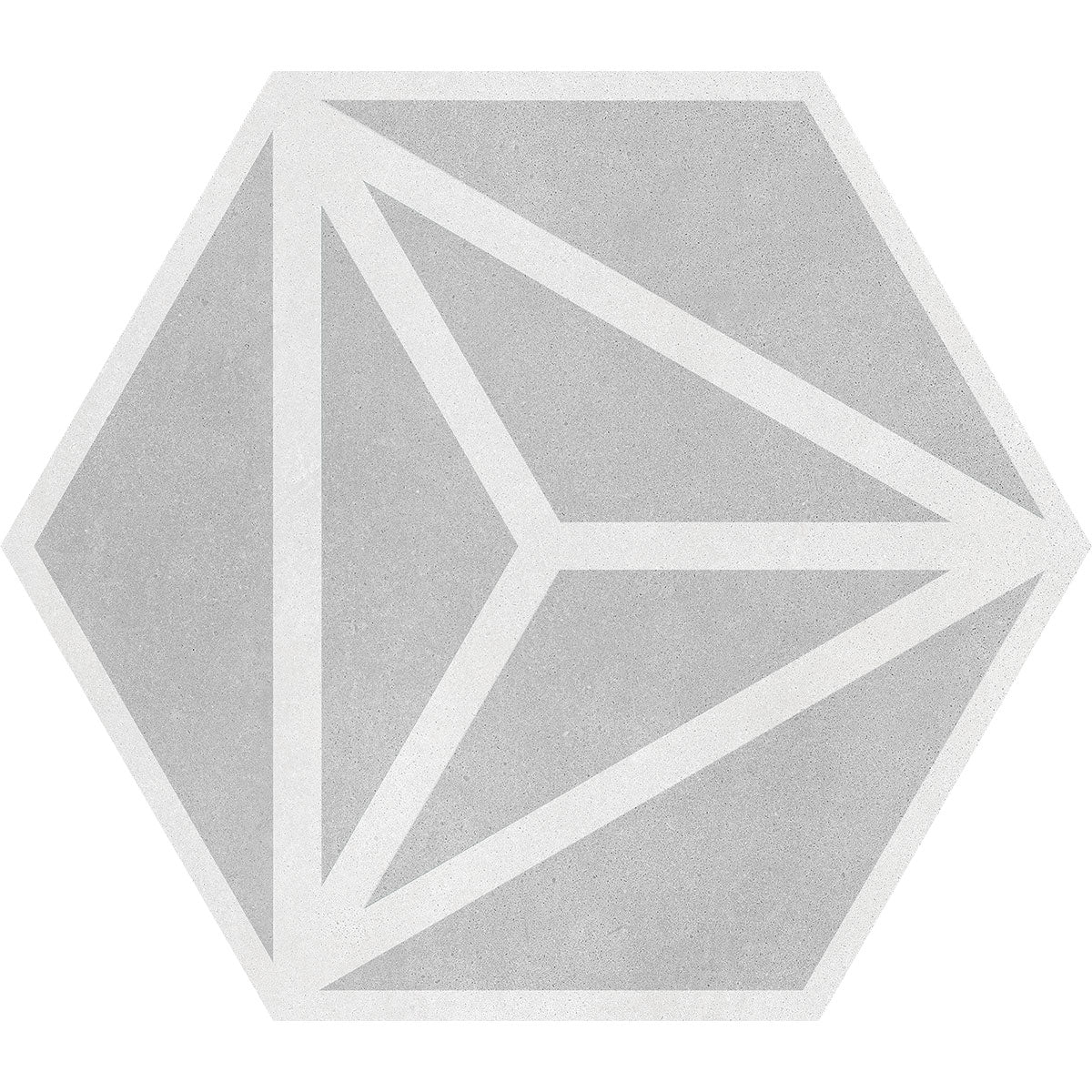 Varadero Hexagonal Porcelain Tile Matt Grey Pattern