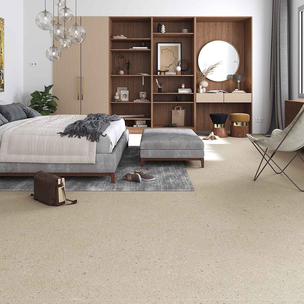 Vives Gea Crema Terrazzo Effect Porcelain Tile 80x80cm Matt Lifestyle