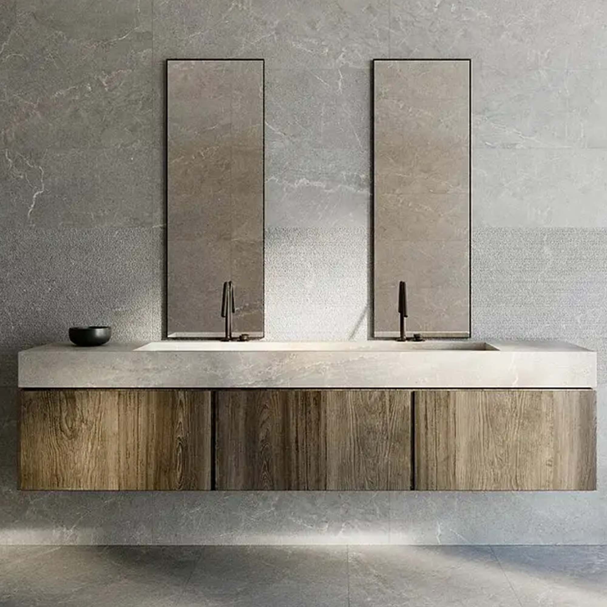 alchemy iron marble effect ceramic textured wall tile 33x100cm matt