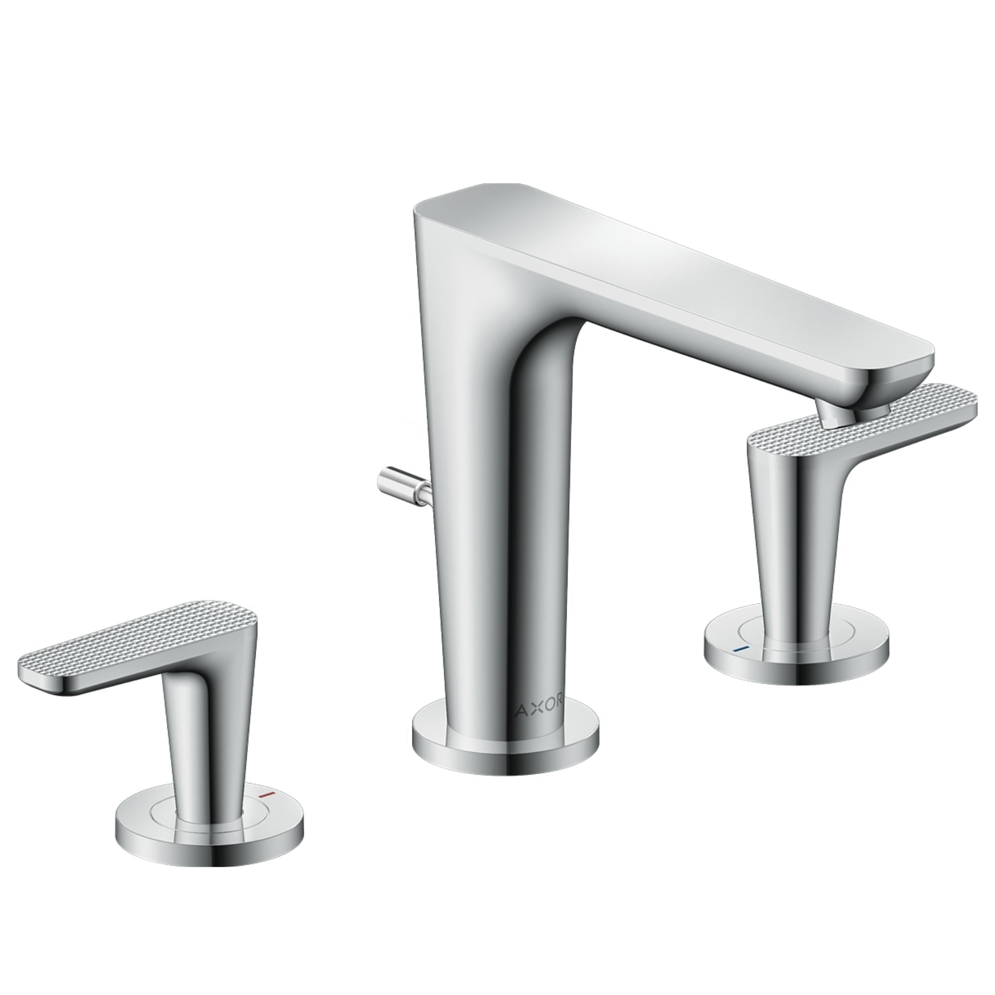 Axor Citterio C 3 Hole Deck Mounted Basin Mixer Tap With Waste Cubic Cut Chrome