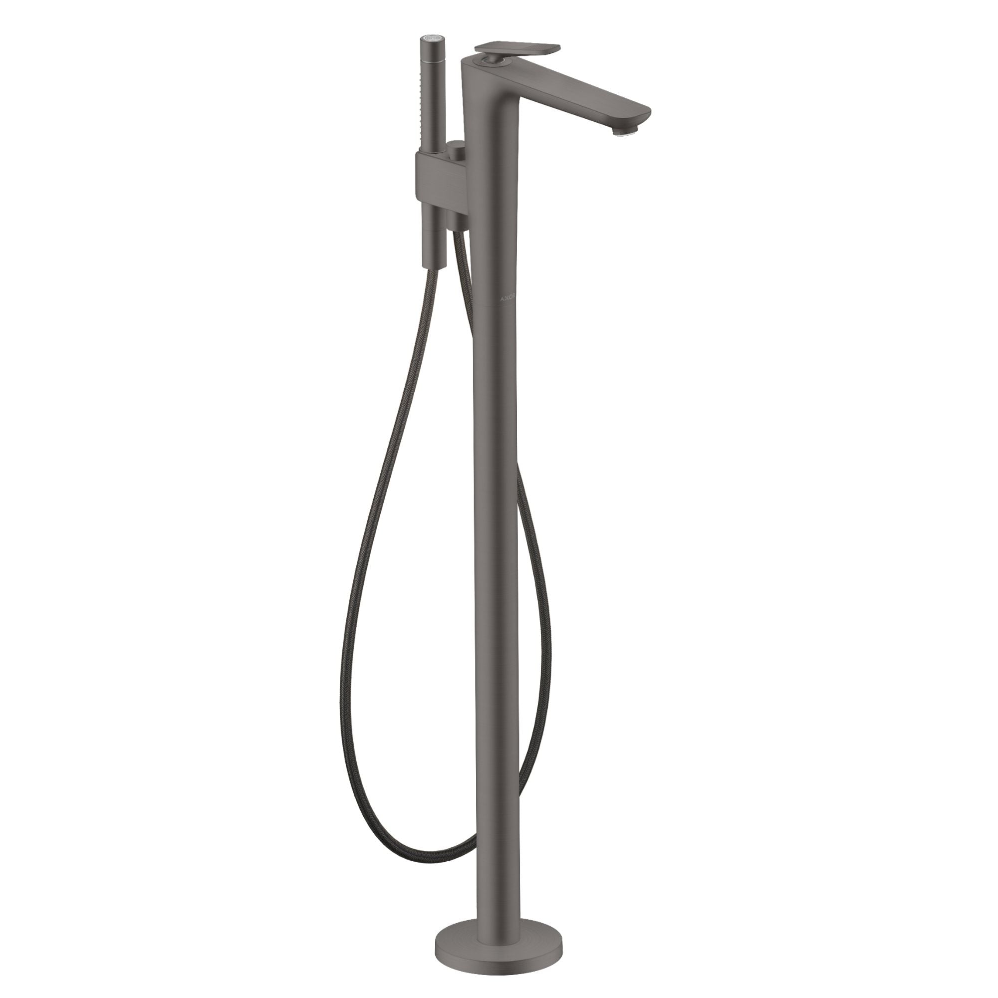 Axor Citterio C Floorstanding Bath Shower Mixer With Handset Cubic Cut Brushed Black Chrome