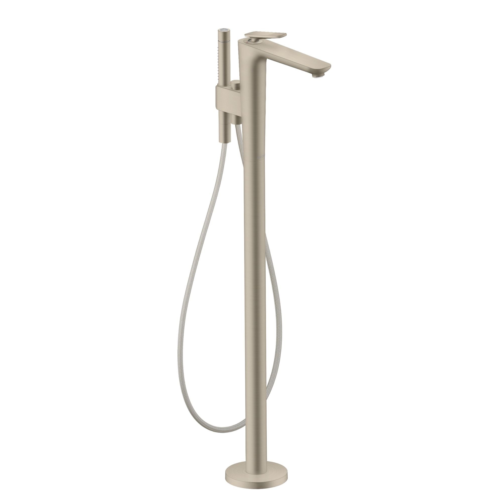 Axor Citterio C Floorstanding Bath Shower Mixer With Handset Cubic Cut Brushed Nickel