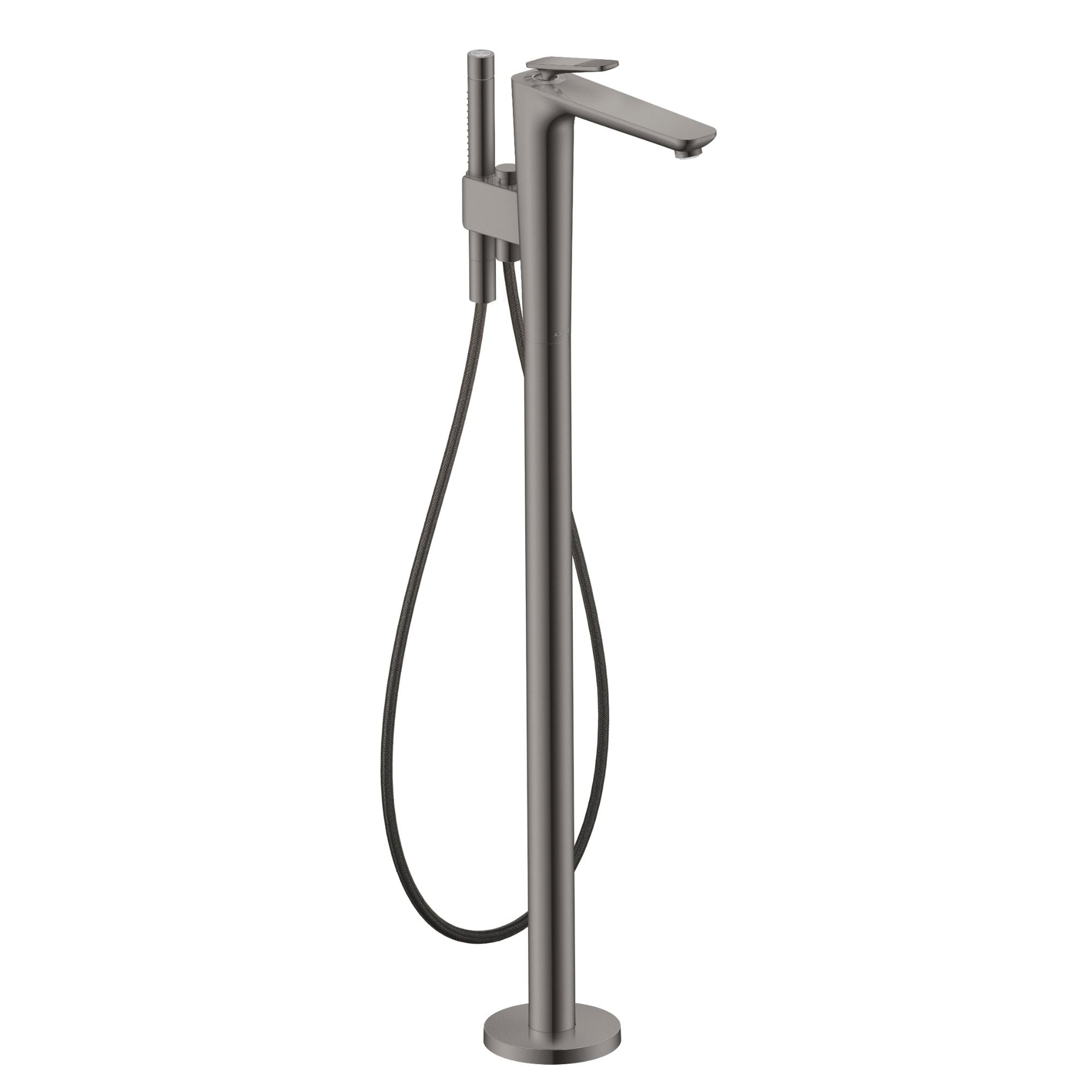 Axor Citterio C Floorstanding Bath Shower Mixer With Handset Cubic Cut Polished Black Chrome