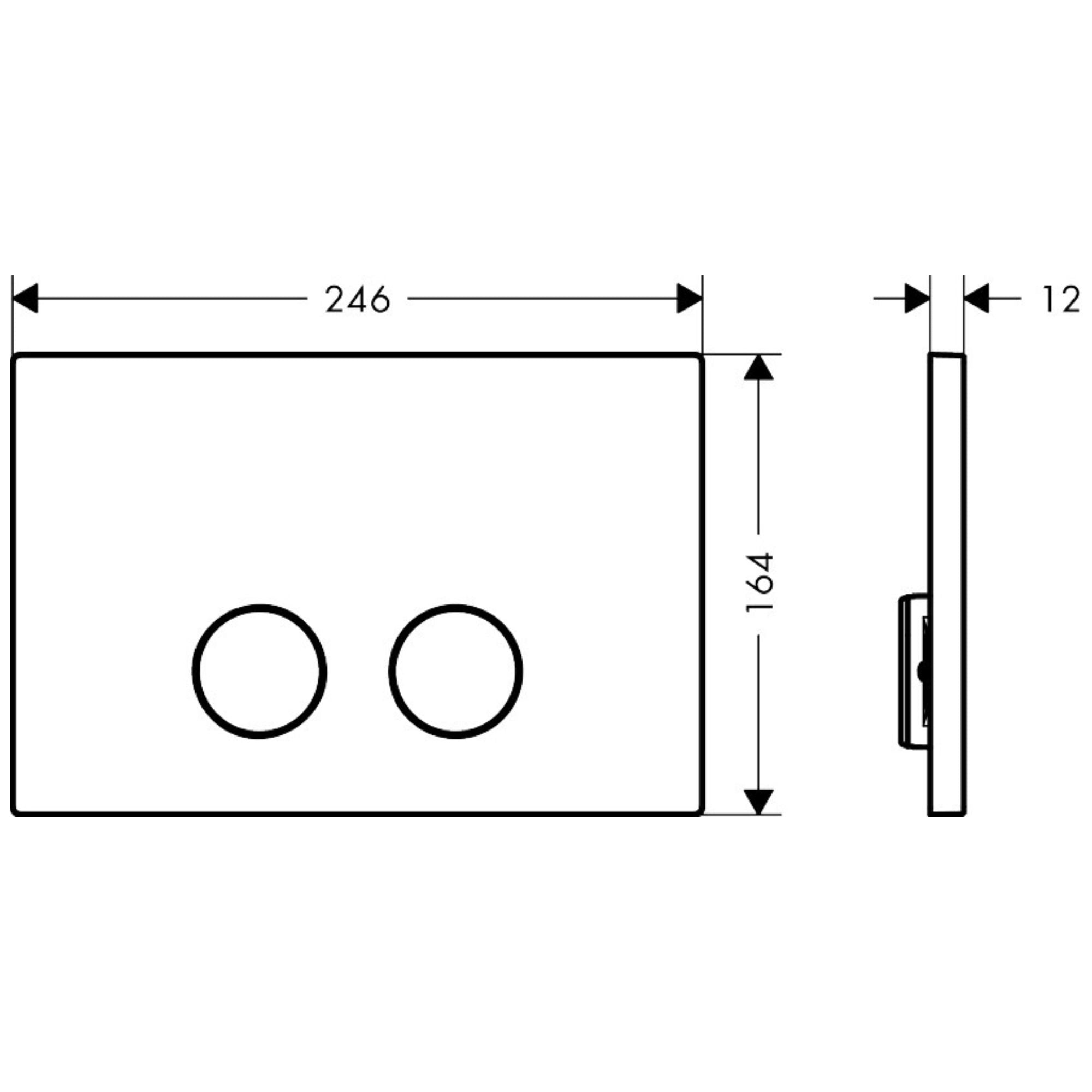 Axor Dual Flush Plate For Concealed Cistern Technical Drawings