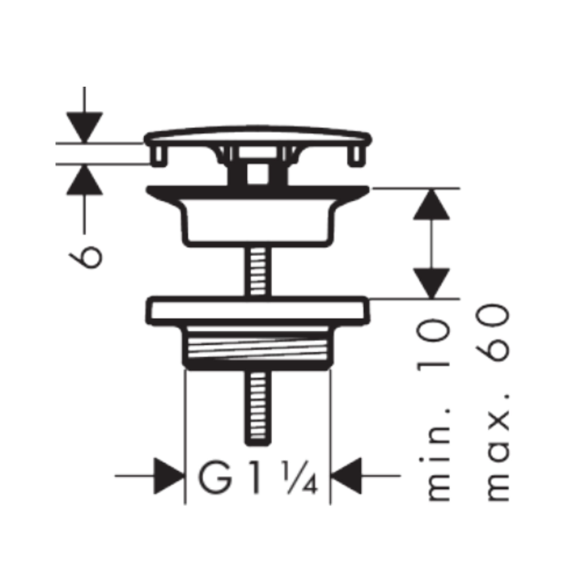 Axor Citterio C Non Closing Waste Technical Drawing