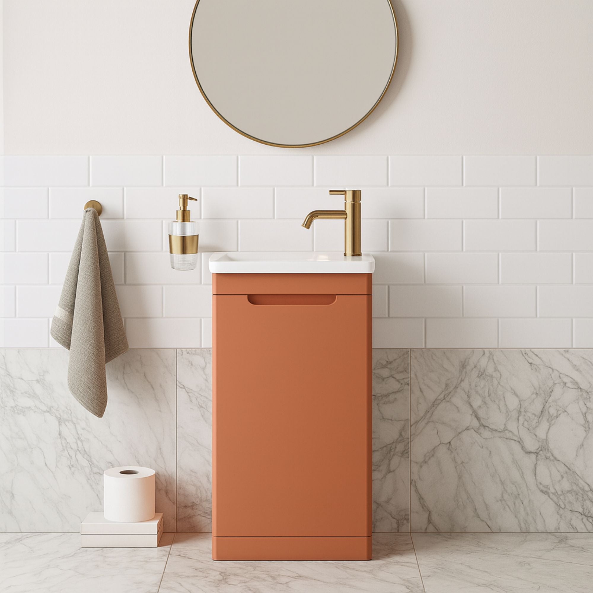 Ayr 400mm Floorstanding Cloakroom Vanity Unit With Composite Basin Deluxe Bathrooms