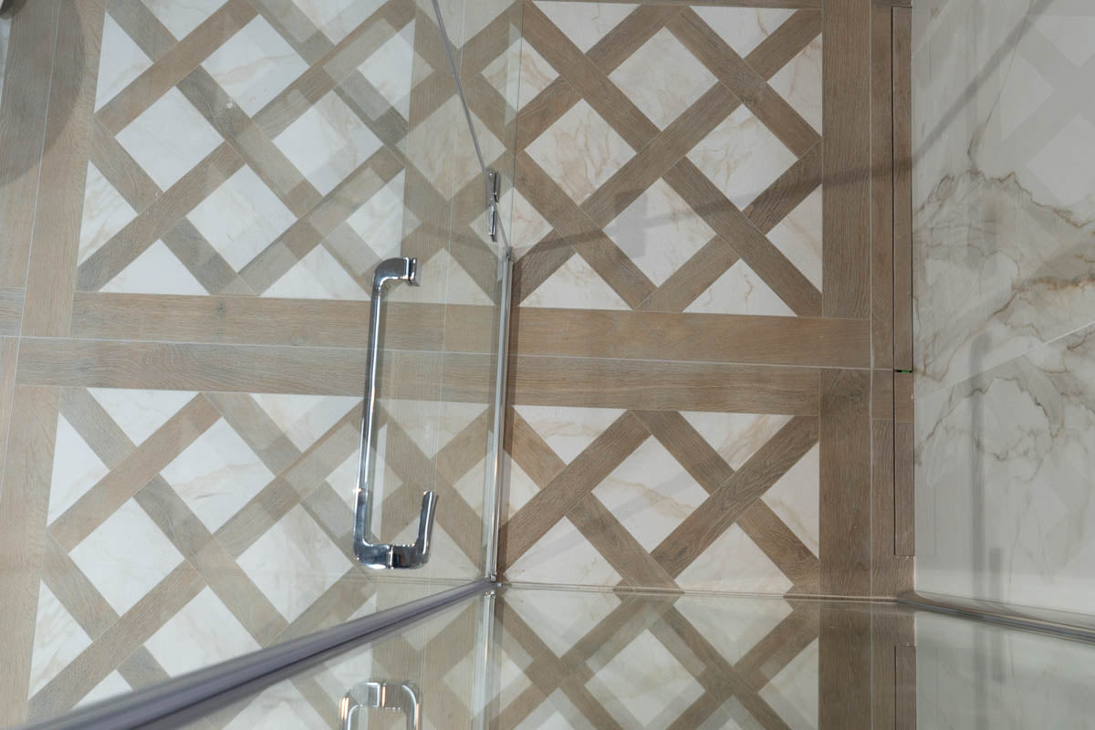 Björn Mocha Gold Wood Effect Porcelain Tile 90x90cm Matt