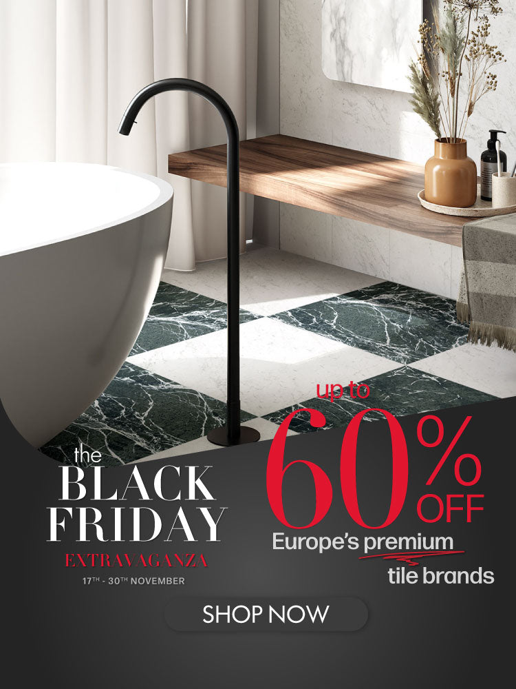 Black Friday Tile Sale at Deluxe Bathroom Banner