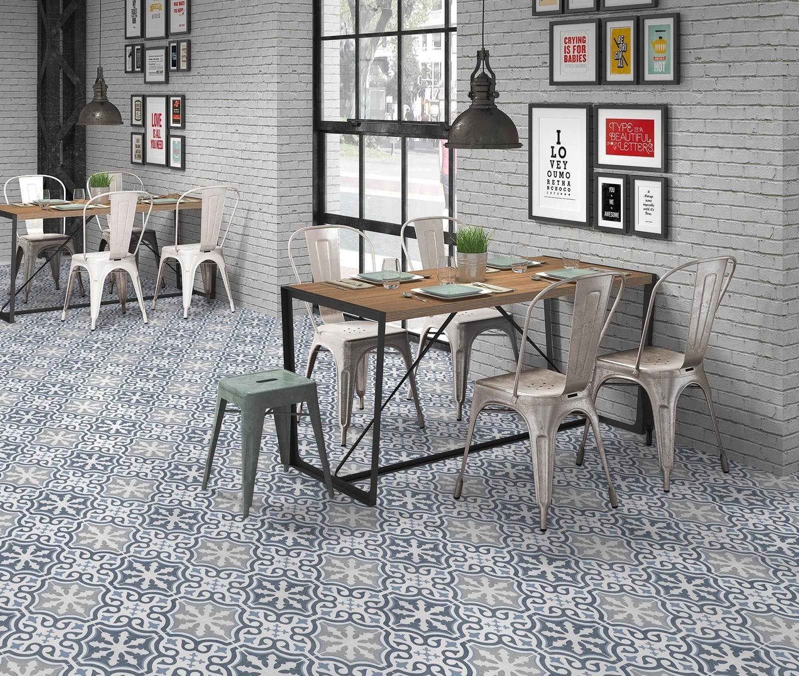 Briana Marine Matt Wall & Floor Porcelain Tile 45 x 45cm