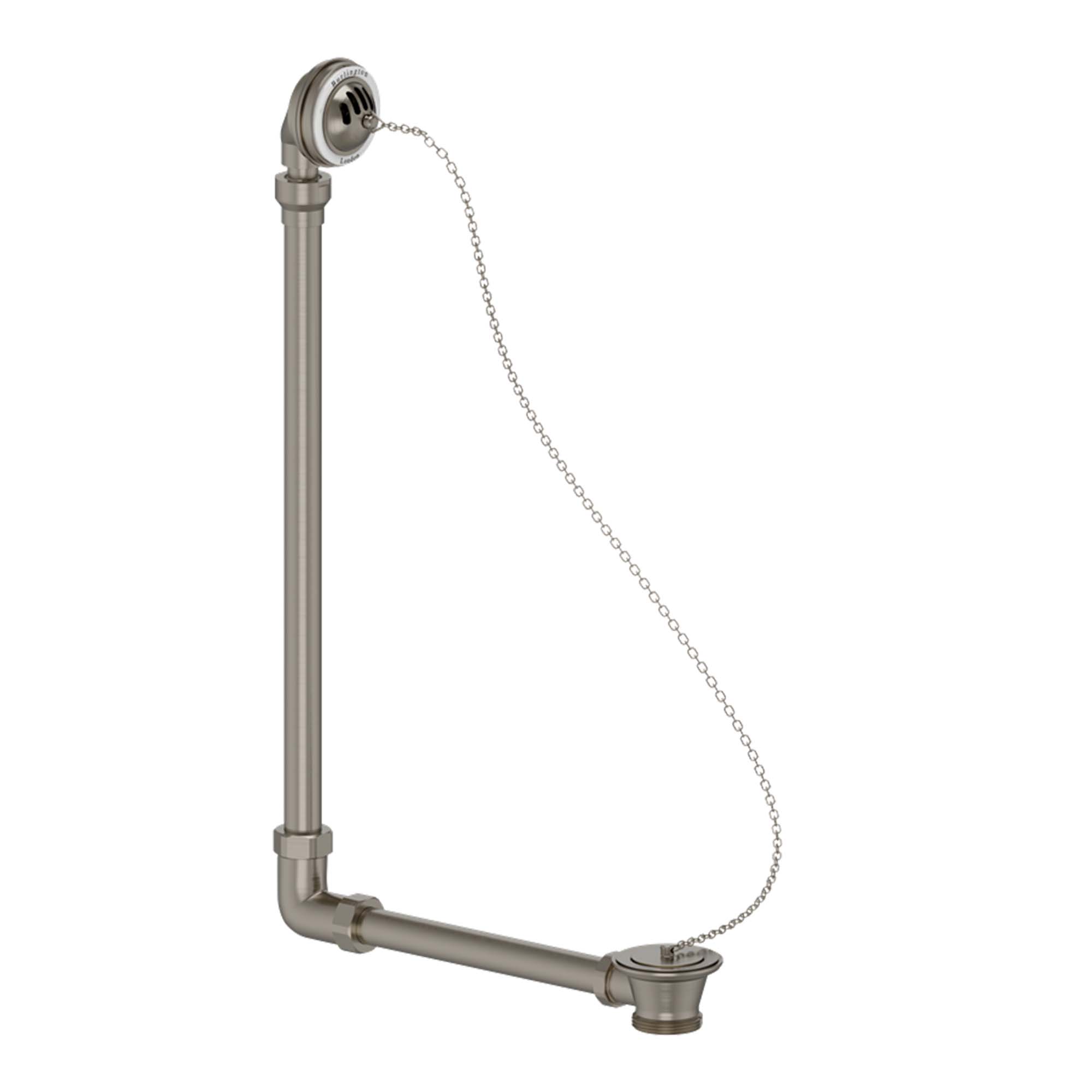 burlington exposed bath overflow with plug and chain waste brushed nickel