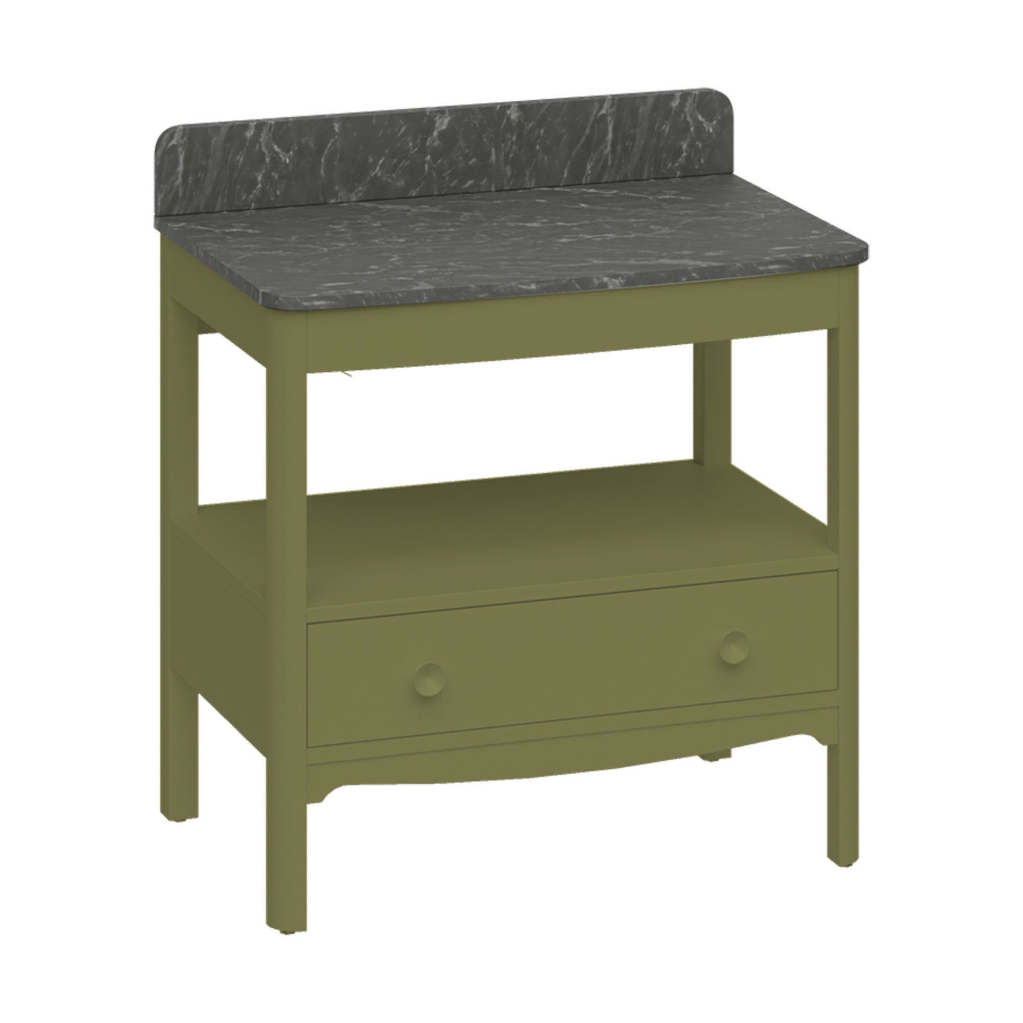 burlington guild 850 floorstanding single drawer vanity unit marquina worktop carlyle green
