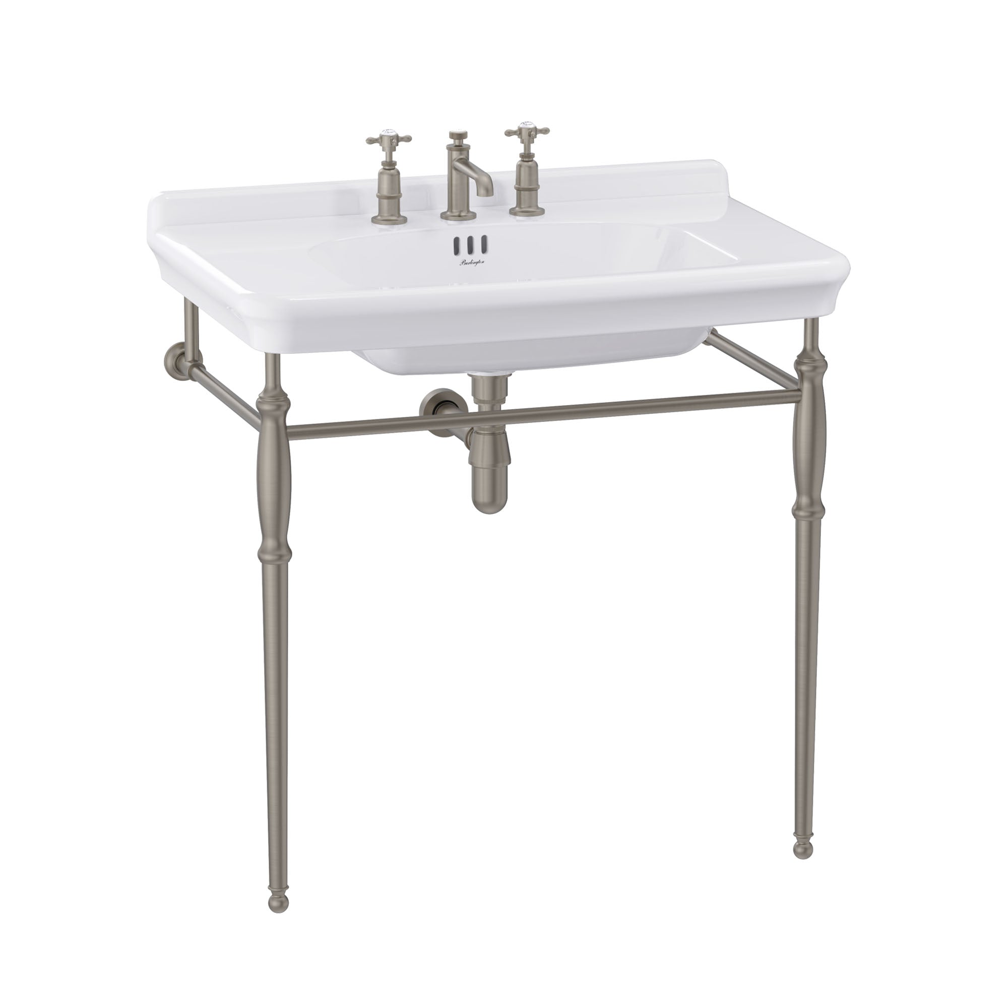 Burlington Guild White Rectangular Basin With Washstand