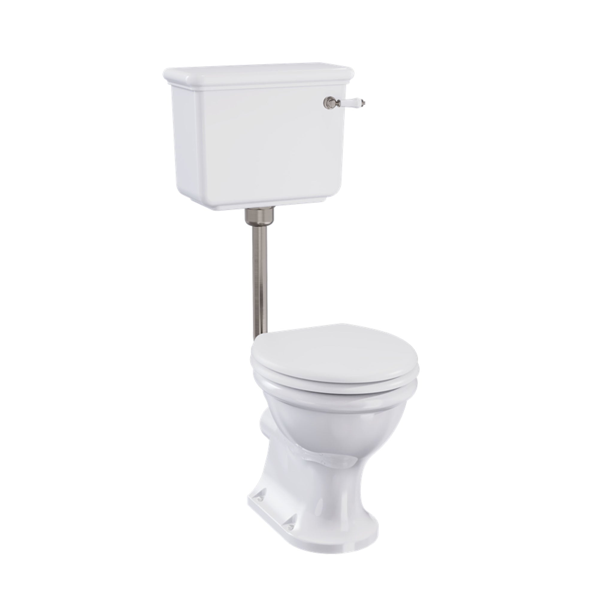 burlington guild low level cistern toilet brushed nickel flush kit