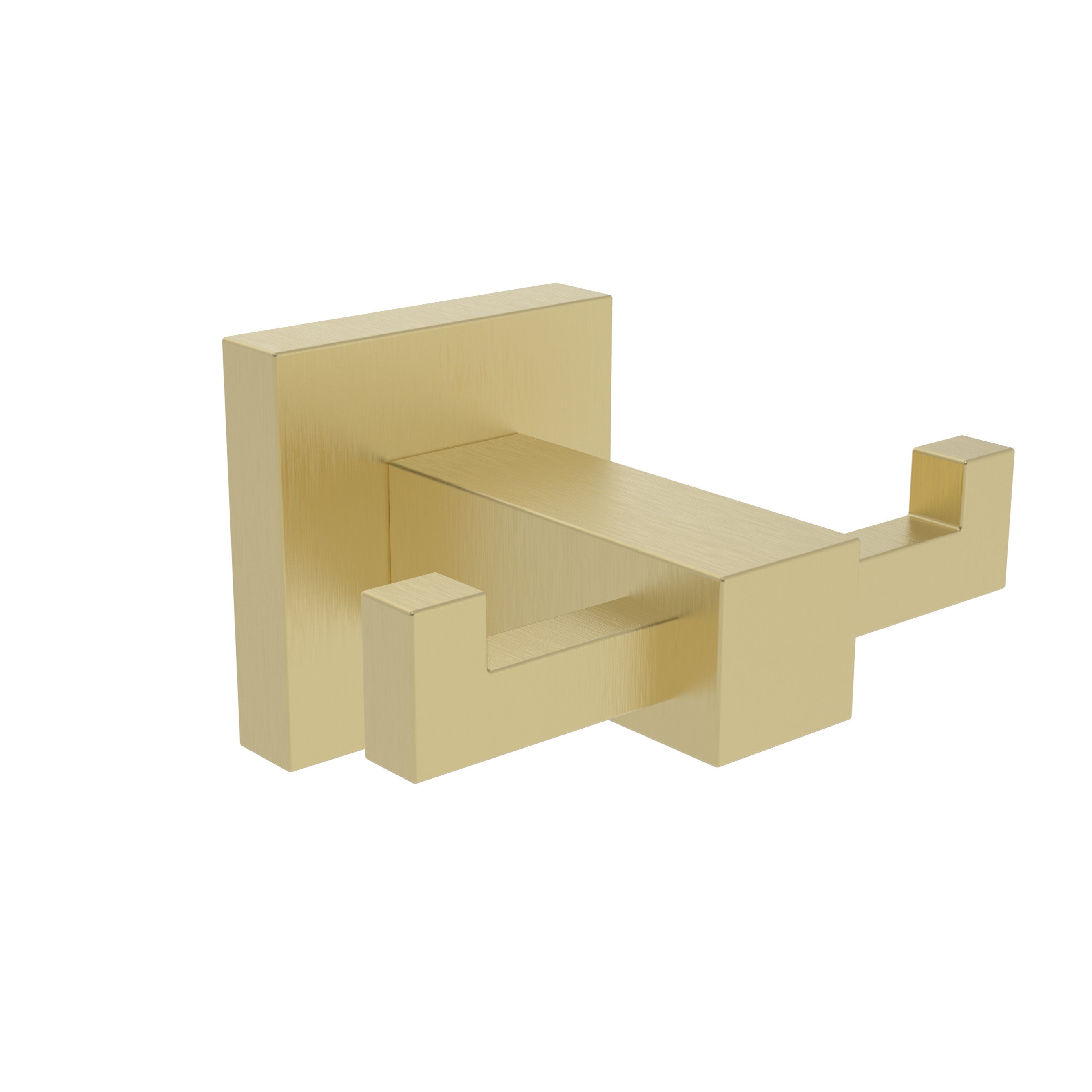 Camden Square Double Robe Hook Brushed Brass