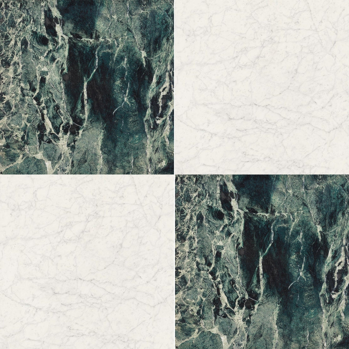 Casa Classica Verde Intenso Marble Effect Porcelain Tile 30x30cm Matt