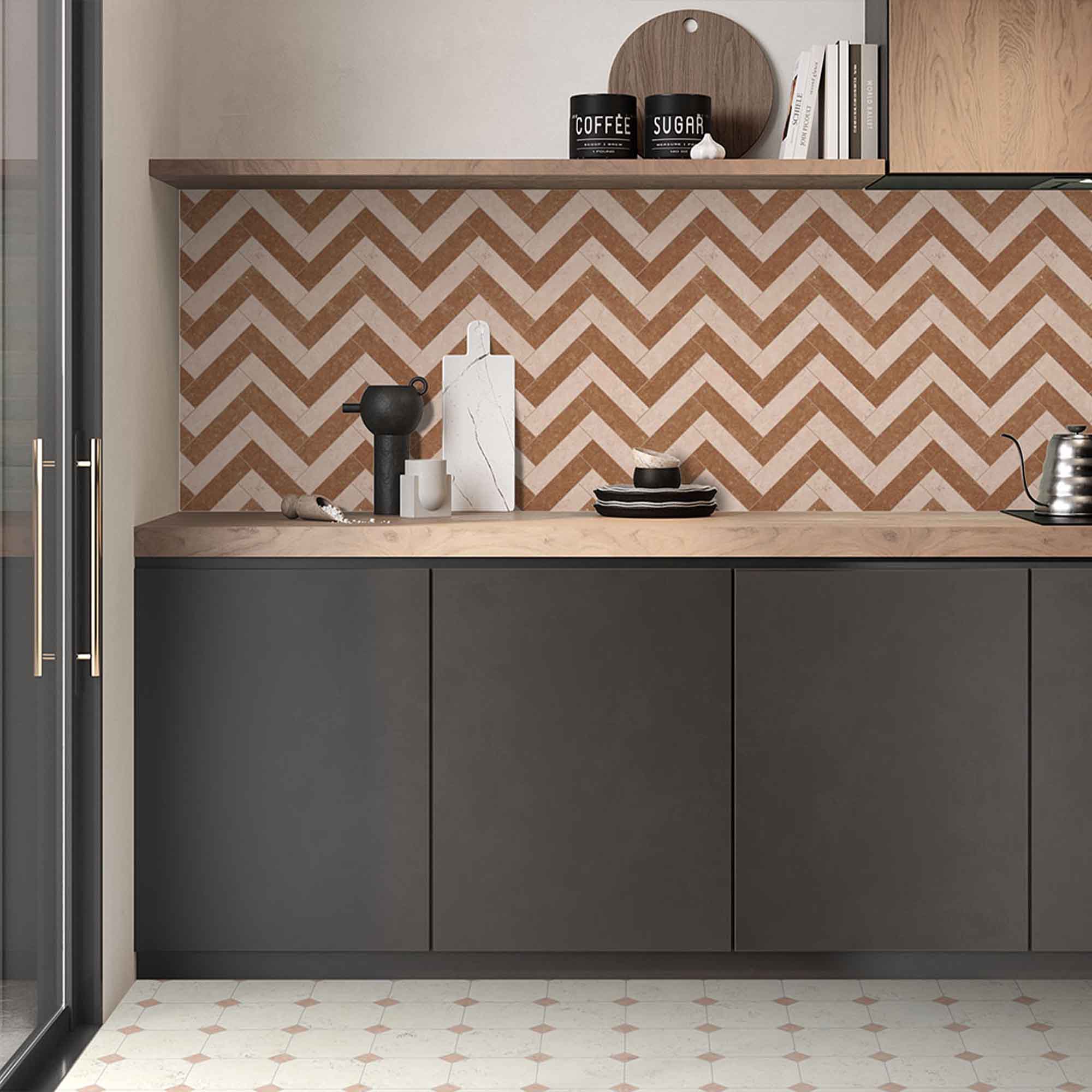 chester bianco di asiago marble effect porcelain tile ottagona 20x20cm matt