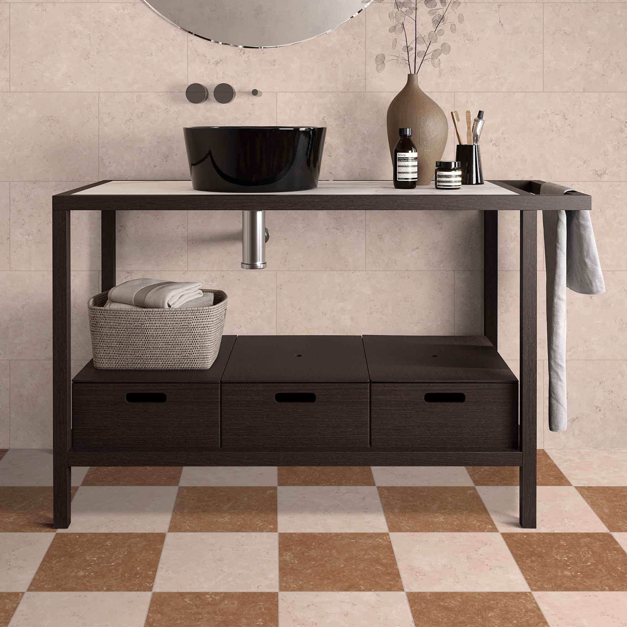 chester copper marble effect porcelain tile 30x30cm matt